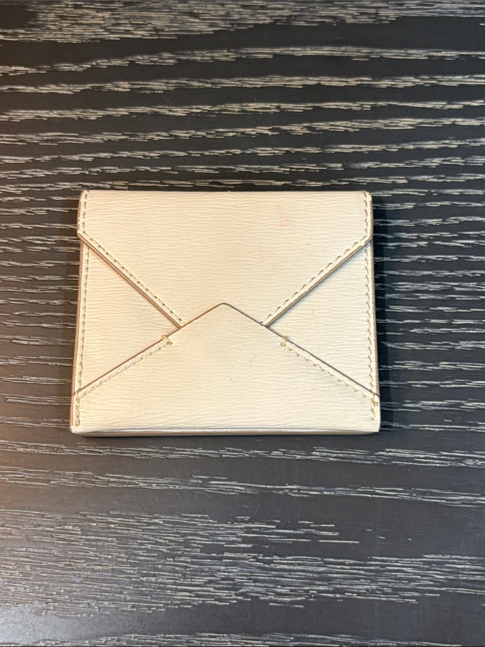 Banana Republic Leather Envelope Style Leather Card Wallet - Cream